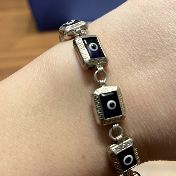 925 Silver Unique Evil Eye Bracelet - Picture 9 of 14